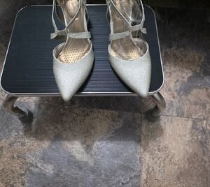 Life Stride Glittering Silver Heels